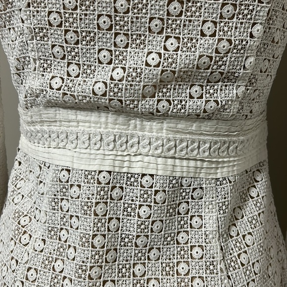 The Kooples Guipure Embroidered Mini Dress Daisy Love White Bridal Brunch Sz M - Picture 12 of 16